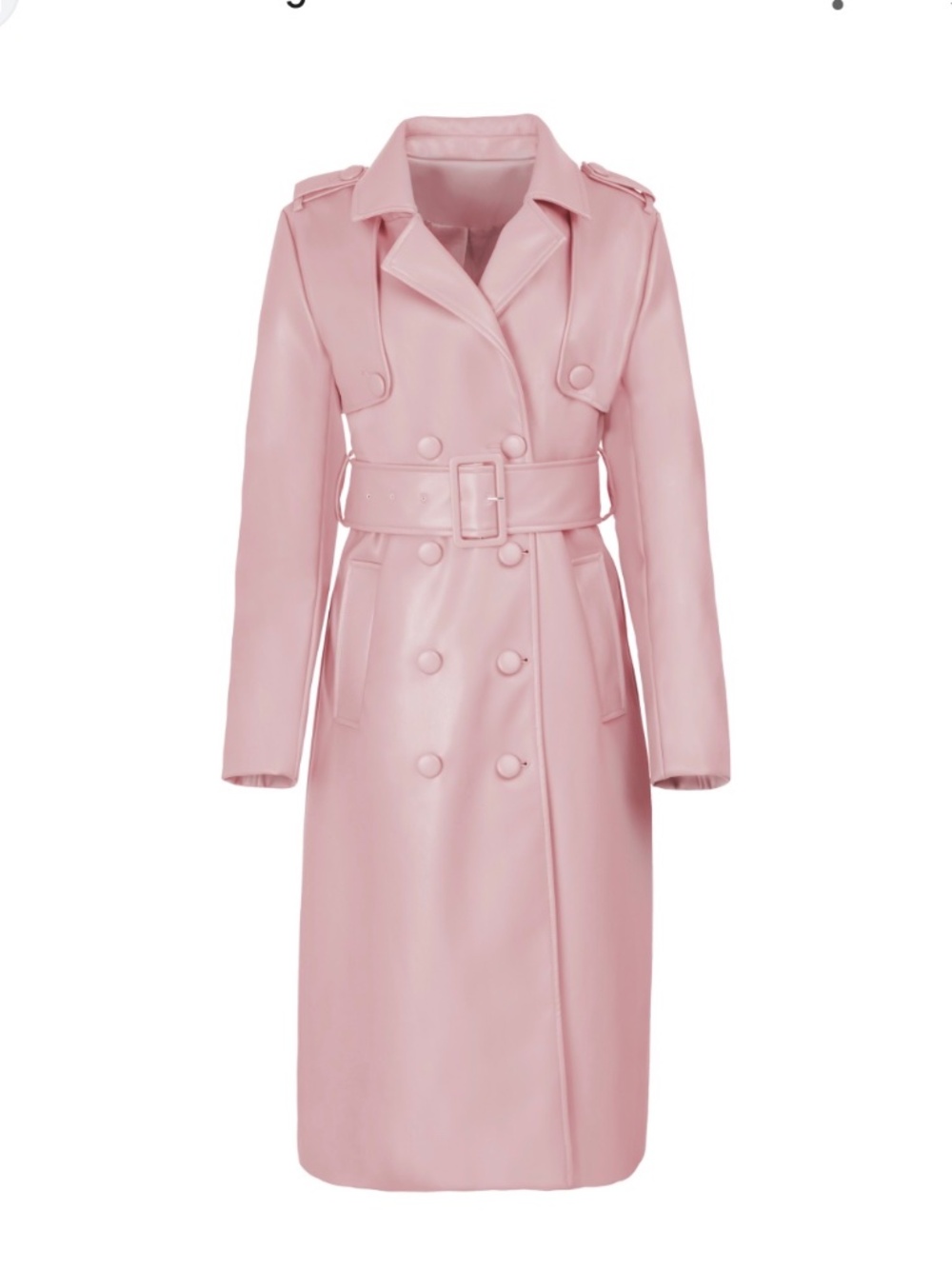 Hilary Macmillan Faux Leather Trench Coat.